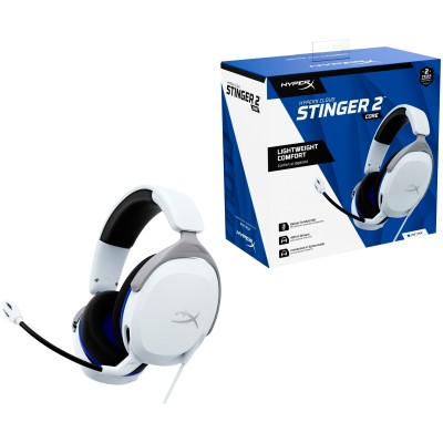 Гарнітура HyperX Cloud Stinger 2 Core PS5/PS4, mini-jack, біло-синій (6H9B5AA) Гарнітура HyperX Cloud Stinger 2 Core PS5/PS4, mini-jack, біло-синій (6H9B5AA)