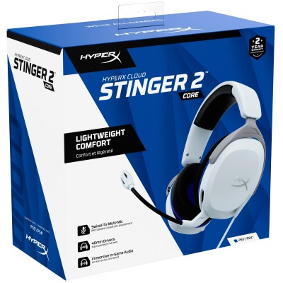 Гарнітура HyperX Cloud Stinger 2 Core PS5/PS4, mini-jack, біло-синій (6H9B5AA) Гарнітура HyperX Cloud Stinger 2 Core PS5/PS4, mini-jack, біло-синій (6H9B5AA)