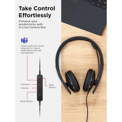 Гарнітура Lenovo Wired ANC Headset Gen 2 (Teams) (4XD1M45627) Гарнітура Lenovo Wired ANC Headset Gen 2 (Teams) (4XD1M45627)