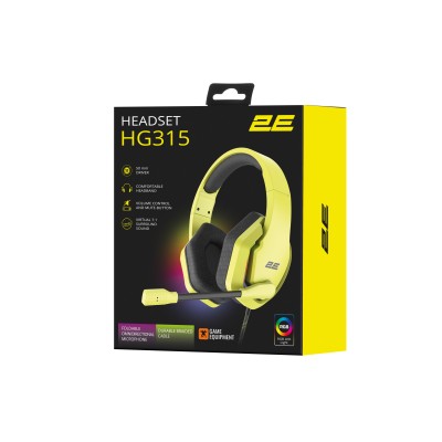 Гарнітура ігрова 2E GAMING HG315, 7.1, USB-A, RGB, 2м, жовтий (2E-HG315YW-7.1) Гарнітура ігрова 2E GAMING HG315, 7.1, USB-A, RGB, 2м, жовтий (2E-HG315YW-7.1)