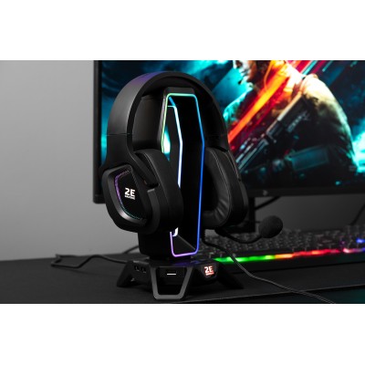 Гарнітура ігрова 2E GAMING HG340, 7.1, USB-A, RGB, 2м, чорний (2E-HG340BK-7.1)