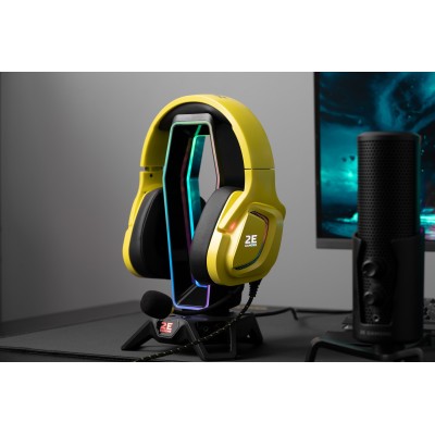 Гарнітура ігрова 2E GAMING HG340, mini-jack/dual 3.5mm, RGB, 2м, жовтий (2E-HG340YW)
