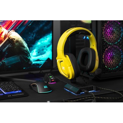 Гарнітура ігрова 2E GAMING HG340, mini-jack/dual 3.5mm, RGB, 2м, жовтий (2E-HG340YW)