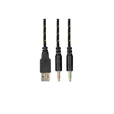Гарнітура ігрова 2E GAMING HG340, mini-jack/dual 3.5mm, RGB, 2м, жовтий (2E-HG340YW)