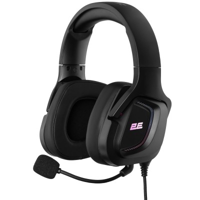 Гарнітура ігрова 2E GAMING HG340, mini-jack/dual 3.5mm, RGB, 2м, чорний (2E-HG340BK)