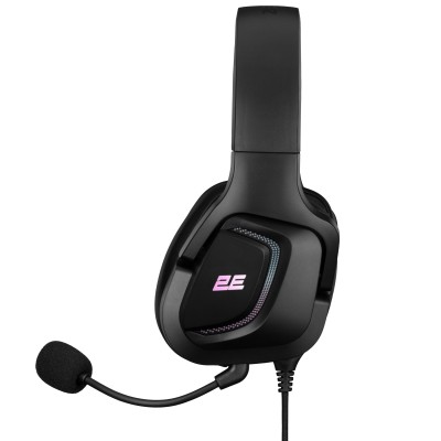 Гарнітура ігрова 2E GAMING HG340, mini-jack/dual 3.5mm, RGB, 2м, чорний (2E-HG340BK)