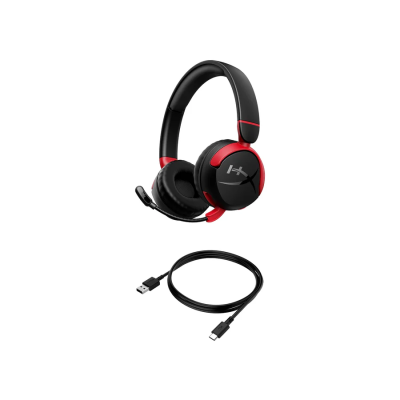 Гарнітура ігрова HyperX Cloud Mini, mini-jack/BT, 1.2м, чорний-червоний (7G8F1AA) Гарнітура ігрова HyperX Cloud Mini, mini-jack/BT, 1.2м, чорний-червоний (7G8F1AA)