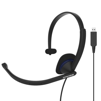 Гарнітура комп'ютерна моно On-Ear Koss CS195, USB, Uni Mic, 2.4м, Чорний (194267.101)