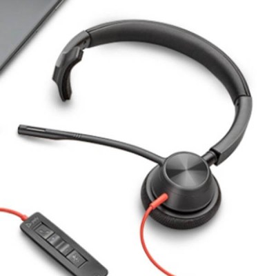 Гарнітура комп'ютерна моно On-ear Poly Blackwire 3310-M, USB-A, USB-C, всеспрямований, Microsoft Teams, чорний Гарнітура комп'ютерна моно On-ear Poly Blackwire 3310-M, USB-A, USB-C, всеспрямований, Microsoft Teams, чорний