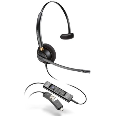 Гарнітура комп'ютерна моно On-ear Poly EncorePro 515-M, USB-A, всеспрямований, чорний Гарнітура комп'ютерна моно On-ear Poly EncorePro 515-M, USB-A, всеспрямований, чорний