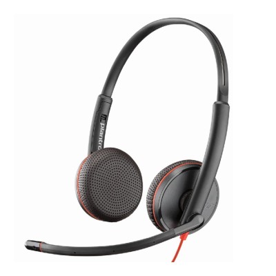 Гарнітура комп'ютерна стерео On-ear Poly Blackwire 3225 HS, USB-A, 3.5 мм, всеспрямований, чорний Гарнітура комп'ютерна стерео On-ear Poly Blackwire 3225 HS, USB-A, 3.5 мм, всеспрямований, чорний