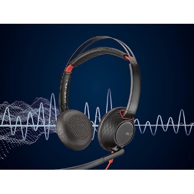 Гарнітура комп'ютерна стерео On-ear Poly Blackwire 5220, USB-A, USB-C, 3.5 мм, всеспрямований, noise canceling, чорний Гарнітура комп'ютерна стерео On-ear Poly Blackwire 5220, USB-A, USB-C, 3.5 мм, всеспрямований, noise canceling, чорний
