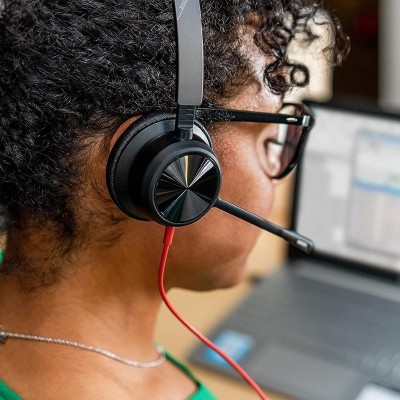 Гарнітура комп'ютерна стерео On-ear Poly Blackwire 8225-M, USB-A, USB-C, всеспрямований, ANC, Acoustic Fence, Microsoft Teams, ч