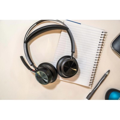 Гарнітура комп'ютерна стерео On-ear Poly Voyager Focus 2, USB-A, Bluetooth, всеспрямований, ANC, Acoustic fence, чорний Гарнітура комп'ютерна стерео On-ear Poly Voyager Focus 2, USB-A, Bluetooth, всеспрямований, ANC, Acoustic fence, чорний