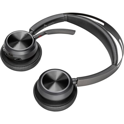 Гарнітура комп'ютерна стерео On-ear Poly Voyager Focus 2, USB-A, Bluetooth, всеспрямований, ANC, Acoustic fence, чорний Гарнітура комп'ютерна стерео On-ear Poly Voyager Focus 2, USB-A, Bluetooth, всеспрямований, ANC, Acoustic fence, чорний