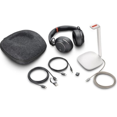 Гарнітура комп'ютерна стерео On-ear Poly Voyager Surround 85-M з підставкою для заряджання, BT 5.3, USB-A, USB-C, 3.5 мм, 10 x O Гарнітура комп'ютерна стерео On-ear Poly Voyager Surround 85-M з підставкою для заряджання, BT 5.3, USB-A, USB-C, 3.5 мм, 10 x O