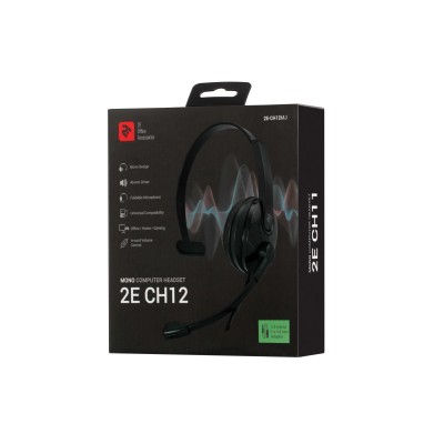 Гарнітура ПК моно On-ear 2E CH12 mini-jack, omni-mic, 1.2м, чорний (2E-CH12MJ) Гарнітура ПК моно On-ear 2E CH12 mini-jack, omni-mic, 1.2м, чорний (2E-CH12MJ)