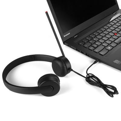 Гарнітура ПК стерео On-ear Lenovo Analog Headset, mini-jack, 1.2м, чорний (4XD0K25030) Гарнітура ПК стерео On-ear Lenovo Analog Headset, mini-jack, 1.2м, чорний (4XD0K25030)
