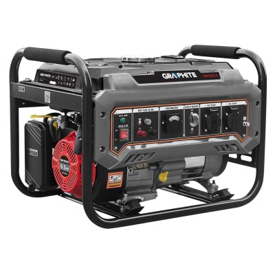 Генератор бензиновий GRAPHITE 230В (1 фаза), 2/2.2кВт, ручний старт, AVR, 40кг Генератор бензиновий GRAPHITE 230В (1 фаза), 2/2.2кВт, ручний старт, AVR, 40кг