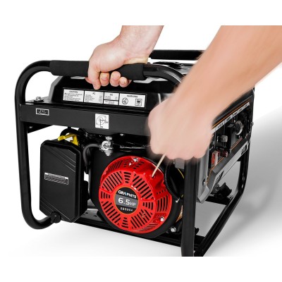 Генератор бензиновий GRAPHITE 230В (1 фаза), 2/2.2кВт, ручний старт, AVR, 40кг Генератор бензиновий GRAPHITE 230В (1 фаза), 2/2.2кВт, ручний старт, AVR, 40кг
