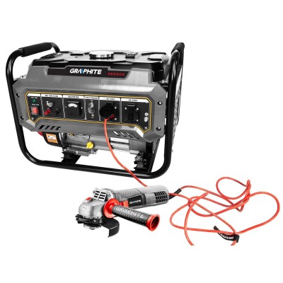 Генератор бензиновий GRAPHITE 230В (1 фаза), 2/2.2кВт, ручний старт, AVR, 40кг Генератор бензиновий GRAPHITE 230В (1 фаза), 2/2.2кВт, ручний старт, AVR, 40кг