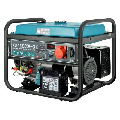 Генератор бензиновий Konner&Sohnen KS 10000E-3, 400В, 7.5кВт, 3 фази, електростартер, 88кг (KS10000E-3)