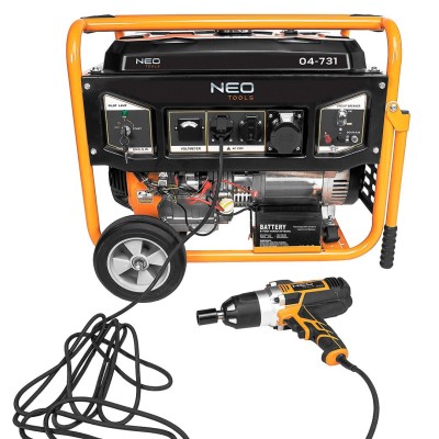 Генератор бензиновий Neo Tools 230В (1 фаза), 6/6.5кВт, електростарт, AVR, 85кг (04-731)