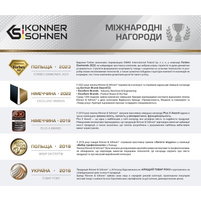 Генератор бензиновий інверторний Konner&Sohnen KS 2000i S, 230В, 2.0кВт, ручний запуск, 19кг (KS2000IS)