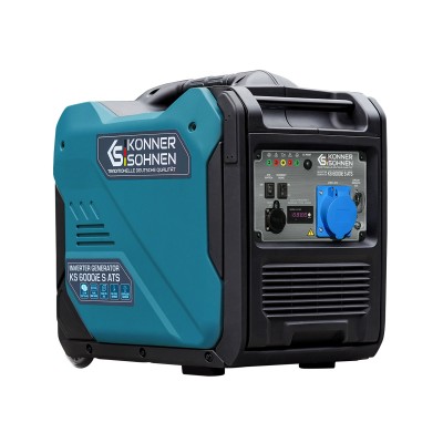 Генератор бензиновий інверторний Konner&Sohnen KS 6000iE ATS, 230, 5.5кВт, АВР(ATS), електростартер, 40кг (KS6000IESATS) Генератор бензиновий інверторний Konner&Sohnen KS 6000iE ATS, 230, 5.5кВт, АВР(ATS), електростартер, 40кг (KS6000IESATS)