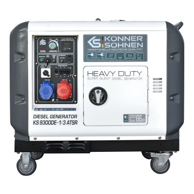 Генератор дизельний Konner&Sohnen KS 9300DE-1/3 ATSR,230/400В,6.5/6.0кВт,7.5/7.0кВт,1/3Фази, АВР(ATS), електростартер, 168кг (KS Генератор дизельний Konner&Sohnen KS 9300DE-1/3 ATSR,230/400В,6.5/6.0кВт,7.5/7.0кВт,1/3Фази, АВР(ATS), електростартер, 168кг (KS