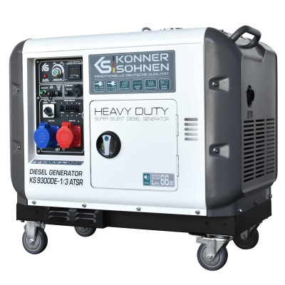 Генератор дизельний Konner&Sohnen KS 9300DE-1/3 ATSR,230/400В,6.5/6.0кВт,7.5/7.0кВт,1/3Фази, АВР(ATS), електростартер, 168кг (KS Генератор дизельний Konner&Sohnen KS 9300DE-1/3 ATSR,230/400В,6.5/6.0кВт,7.5/7.0кВт,1/3Фази, АВР(ATS), електростартер, 168кг (KS