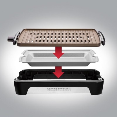 Гриль George Foreman барбекю Smokeless BBQ Grill 1606Вт, темп. режимів-3, з`ємні пластини, пластик, чорний (25850-56) Гриль George Foreman барбекю Smokeless BBQ Grill 1606Вт, темп. режимів-3, з`ємні пластини, пластик, чорний (25850-56)