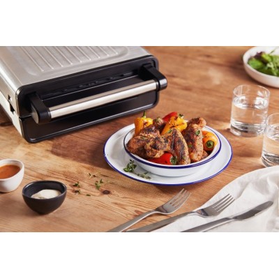 Гриль George Foreman прижимний Smokeless Grill 1575Вт, темп. режимів-1, з`ємні пластини, пластик, чорний (28000-56) Гриль George Foreman прижимний Smokeless Grill 1575Вт, темп. режимів-1, з`ємні пластини, пластик, чорний (28000-56)