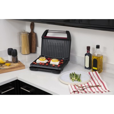 Гриль Russell Hobbs прижимний Family SteelGrill 1650Вт, темп. режимів-1, метал, червоно-чорний (25040-56)