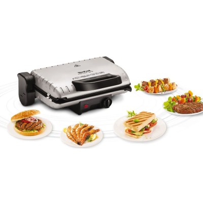 Гриль Tefal прижимний MinuteGrill 1600Вт, темп. режимів-3, з`ємні пластини, розкриття на 180°, метал (GC205012) Гриль Tefal прижимний MinuteGrill 1600Вт, темп. режимів-3, з`ємні пластини, розкриття на 180°, метал (GC205012)