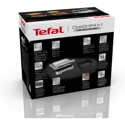 Гриль Tefal прижимний OptiGrill 2100Вт, темп. режимів-4, з`ємні пластини, метал (GC774D30) Гриль Tefal прижимний OptiGrill 2100Вт, темп. режимів-4, з`ємні пластини, метал (GC774D30)