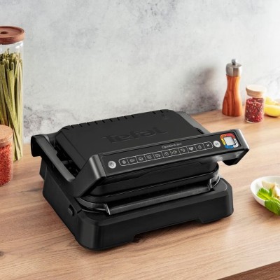 Гриль Tefal прижимний OptiGrill 2100Вт, темп. режимів-4, з`ємні пластини, метал, чорний (GC772830) Гриль Tefal прижимний OptiGrill 2100Вт, темп. режимів-4, з`ємні пластини, метал, чорний (GC772830)