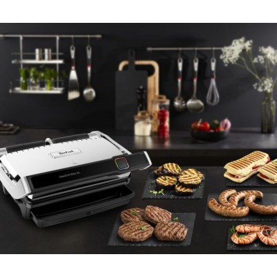 Гриль Tefal прижимний OptiGrill Elite XL 2200Вт, темп. режимів-16, з`ємні пластини, метал (GC760D30)
