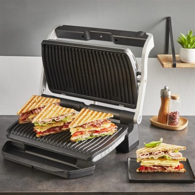 Гриль Tefal прижимний OptiGrill+ XL 2000Вт, темп. режимів-4, з`ємні пластини, алюміній, метал (GC727D10) Гриль Tefal прижимний OptiGrill+ XL 2000Вт, темп. режимів-4, з`ємні пластини, алюміній, метал (GC727D10)