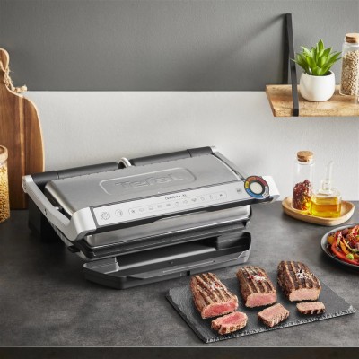 Гриль Tefal прижимний OptiGrill+ XL 2000Вт, темп. режимів-4, з`ємні пластини, алюміній, метал (GC727D10) Гриль Tefal прижимний OptiGrill+ XL 2000Вт, темп. режимів-4, з`ємні пластини, алюміній, метал (GC727D10)