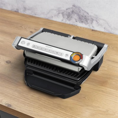 Гриль Tefal притискний OptiGrill+ 2000Вт, темп. режимів-4, знімні пластини, алюміній, метал (GC717D10) Гриль Tefal притискний OptiGrill+ 2000Вт, темп. режимів-4, знімні пластини, алюміній, метал (GC717D10)