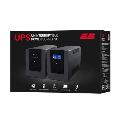 Джерело безперебійного живлення 2E DD650, 650VA/360W, LCD, USB, 2xSchuko (2E-DD650) Джерело безперебійного живлення 2E DD650, 650VA/360W, LCD, USB, 2xSchuko (2E-DD650)
