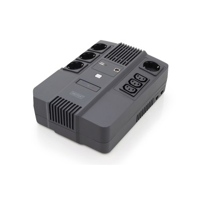 Джерело безперебійного живлення DIGITUS 800VA/480W, LED, RJ45, USB, 4xSchuko+3xC13 (DN-170111)