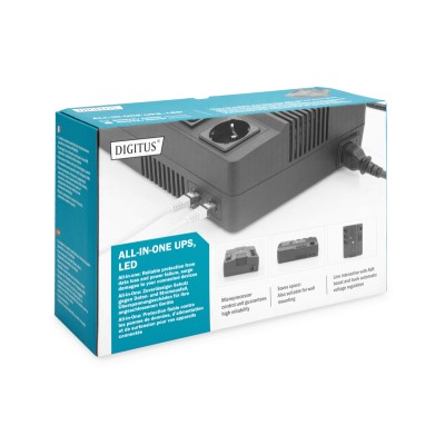 Джерело безперебійного живлення DIGITUS 800VA/480W, LED, RJ45, USB, 4xSchuko+3xC13 (DN-170111)