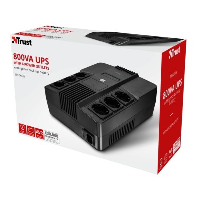 Джерело безперебійного живлення Trust Maxxon 800VA UPS with 6 standard wall power outlets BLACK (23326_TRUST) Джерело безперебійного живлення Trust Maxxon 800VA UPS with 6 standard wall power outlets BLACK (23326_TRUST)