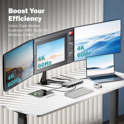 Док-станція DIGITUS USB-C > 3xHDMI/2xDP/4xUSB-A/USB-C/RJ54/DC/Audio Док-станція DIGITUS USB-C > 3xHDMI/2xDP/4xUSB-A/USB-C/RJ54/DC/Audio