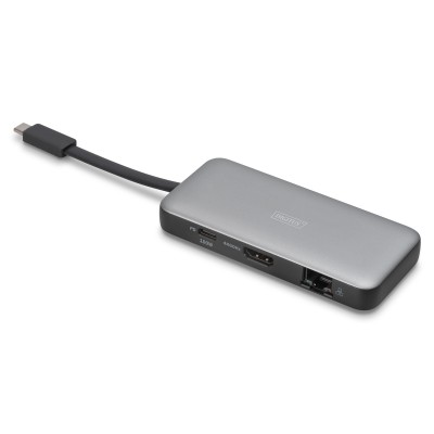 Док-станція DIGITUS USB-C > HDMI/2xUSB-A/USB-C/SD/MicroSD/RJ54, Travel Док-станція DIGITUS USB-C > HDMI/2xUSB-A/USB-C/SD/MicroSD/RJ54, Travel