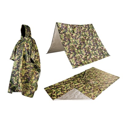 Дощовик тент Neo Tools Camo, 3в1, 124х142см, поліестер 210D, камуфляж Дощовик тент Neo Tools Camo, 3в1, 124х142см, поліестер 210D, камуфляж