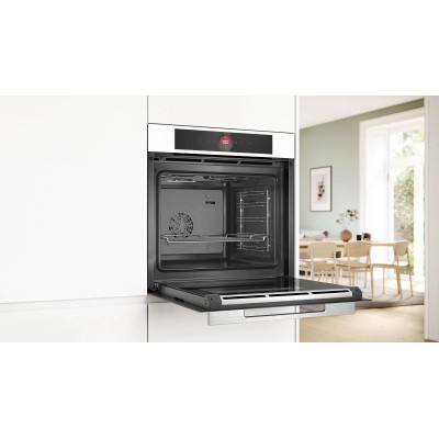 Духова шафа Bosch електрична, 71л, A+, дисплей, конвекція, білий (HBG7341W1)