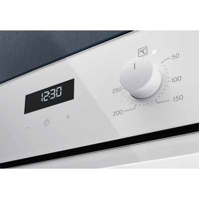 Духова шафа Electrolux електрична, 65л, A, дисплей, конвекція, телескопічні напрямні, білий (EOF5F50BV)